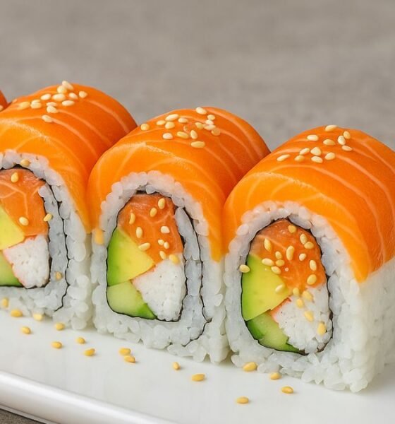 sushi order topped with salmon nyt