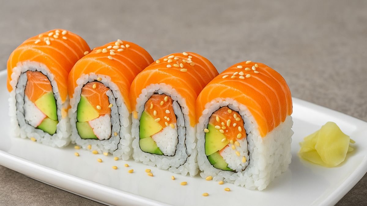 sushi order topped with salmon nyt